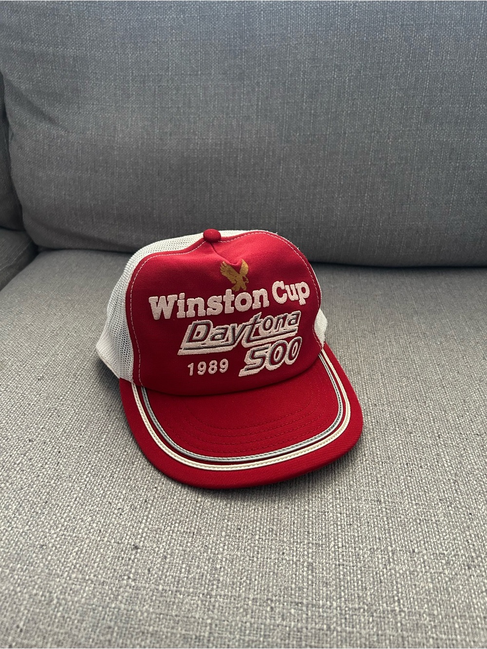 Vintage Winston Cup Daytona 500 Red and White Trucker Hat